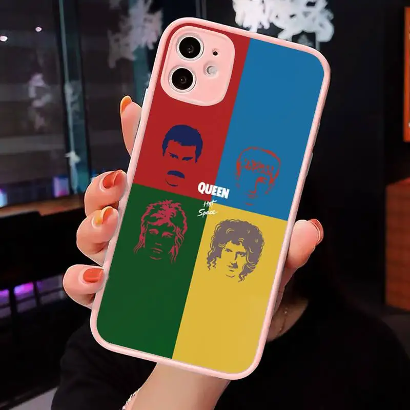 

Rock singer Freddie Mercury Queen Phone Case Matte Transparent for iPhone 7 8 11 12 s mini pro X XS XR MAX Plus cover funda