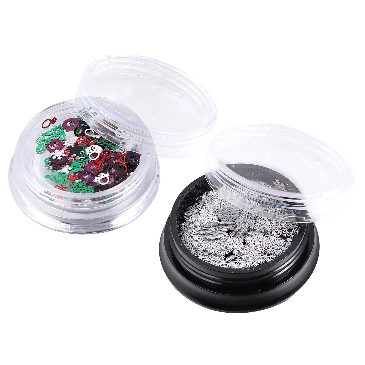 

2pcs Snowflake Manicure Sequins Nail Art Decals Christmas Nail Sticker Set