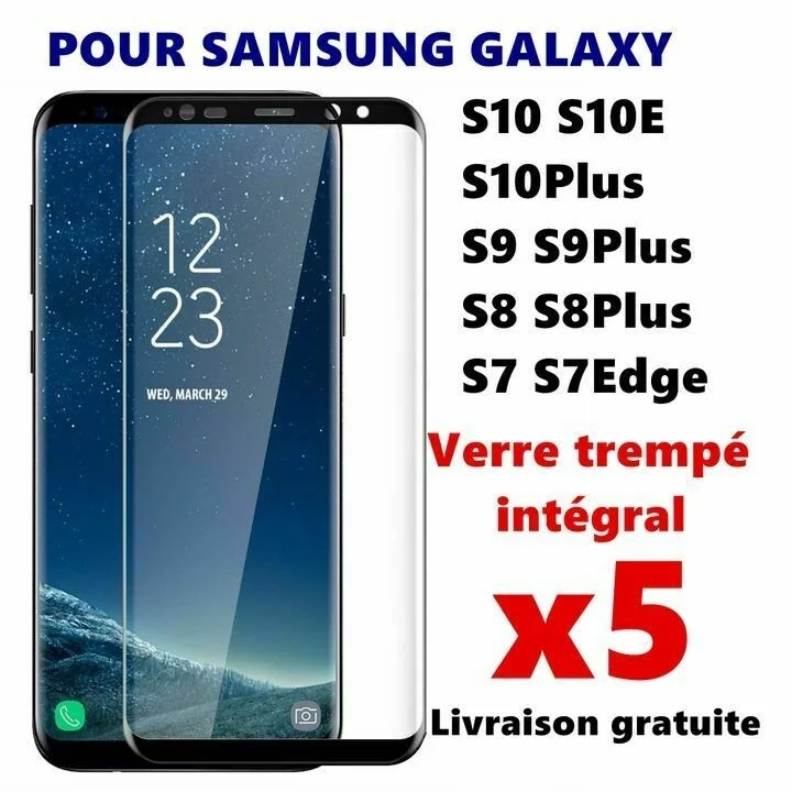 

For Samsung S8 S9 plus S20 S10 S7 glass toughened glass overall ecran protection