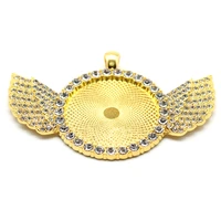 gold angel wing with crystal rhinestones ball pendant fashion garments decoration jewelry accessories