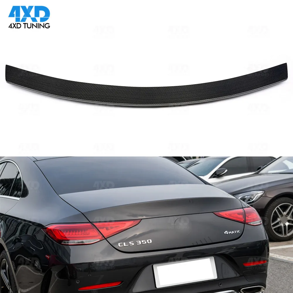 

W257 Carbon Fiber Spoiler AMG Style For Mercedes CLS300 350 450 4MATIC Rear Trunk Spoiler Wing glossy black styling 2018 2019