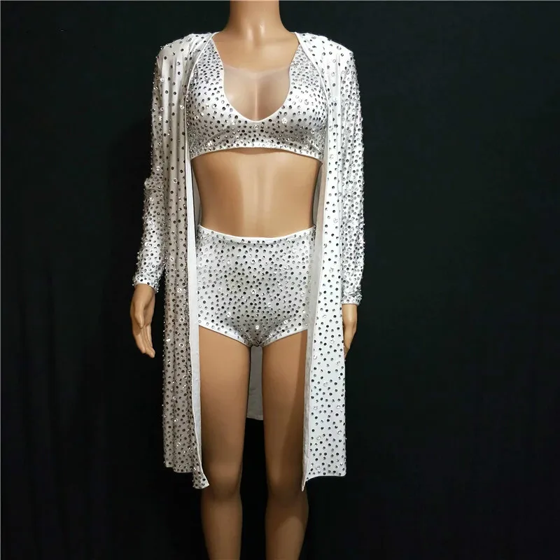 Роскошный комплект из 3 предметов костюм для выступлений на сцене одежда певицы