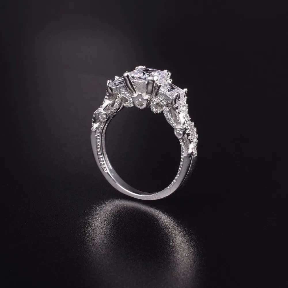 Модное кольцо из стерлингового серебра 925 пробы классическое квадратное