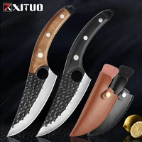 xituo hand forged butcher knife meat cleaver chef knifes high carbon steel outdoor fish hunting knives cooking bone chopping