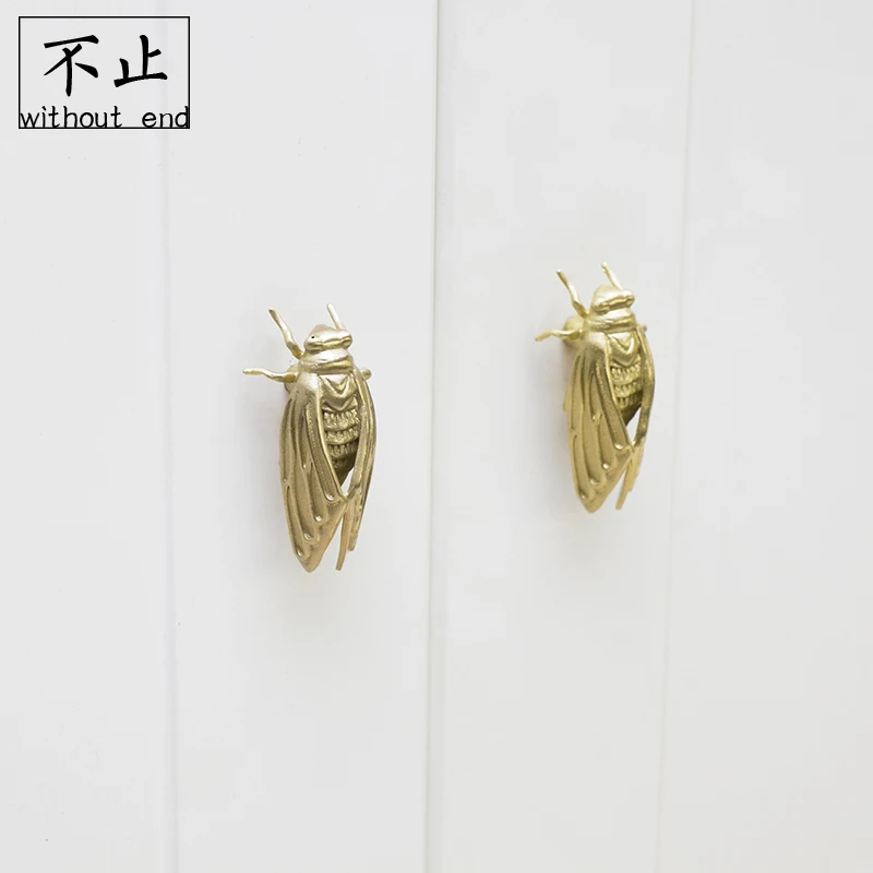 LZSM оригинальный дизайн Скандинавская латунная ручка цикады ящик шкаф дверь