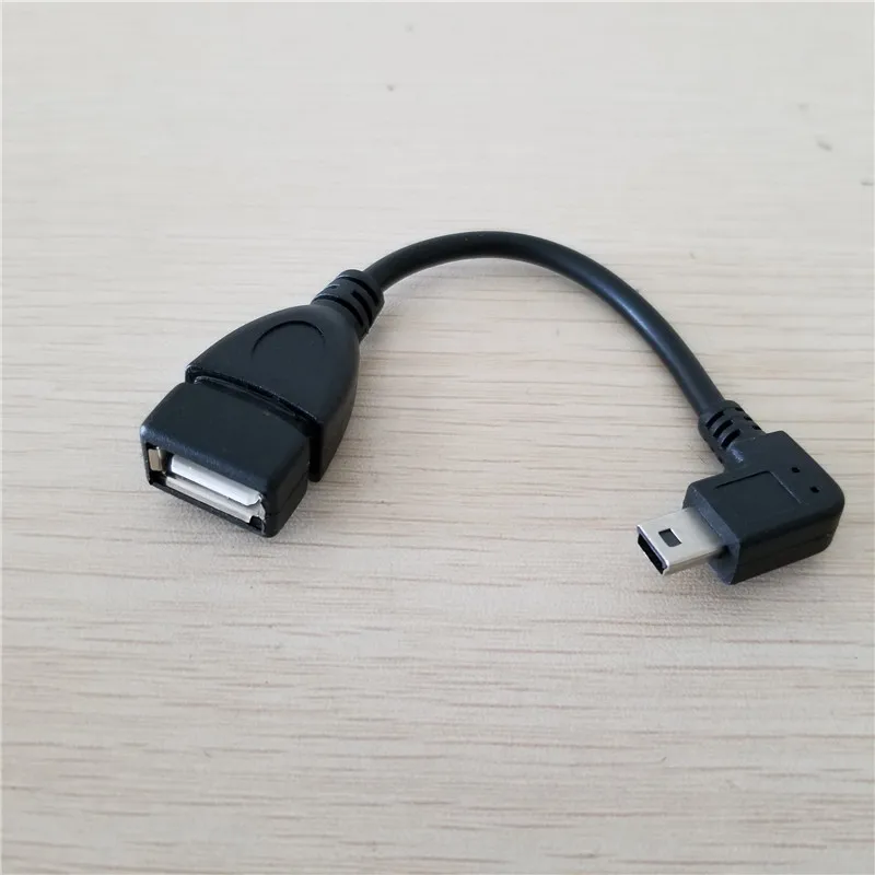 

90 Degree Right angle Mini B USB male to USB A female data cable cord OTG Adapter for Tablet PC 10cm