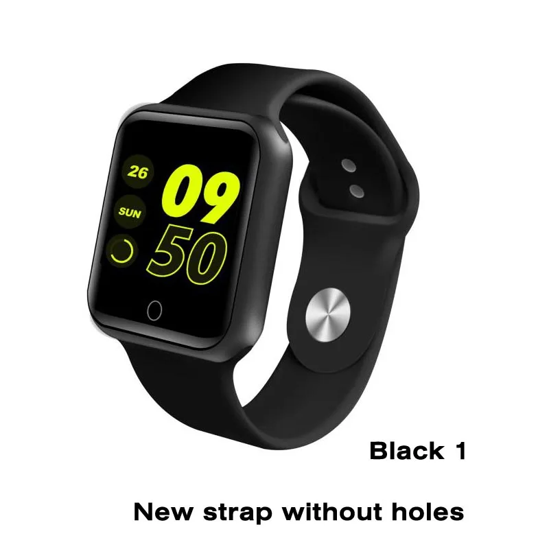 black 1 no hole Greentiger S226 Смарт-часы для мужчин и женщин фитнес-трекер монитор сердечного ритма умный Браслет кровяное давление шагомер Android IOS - Цвет: black 1 no hole