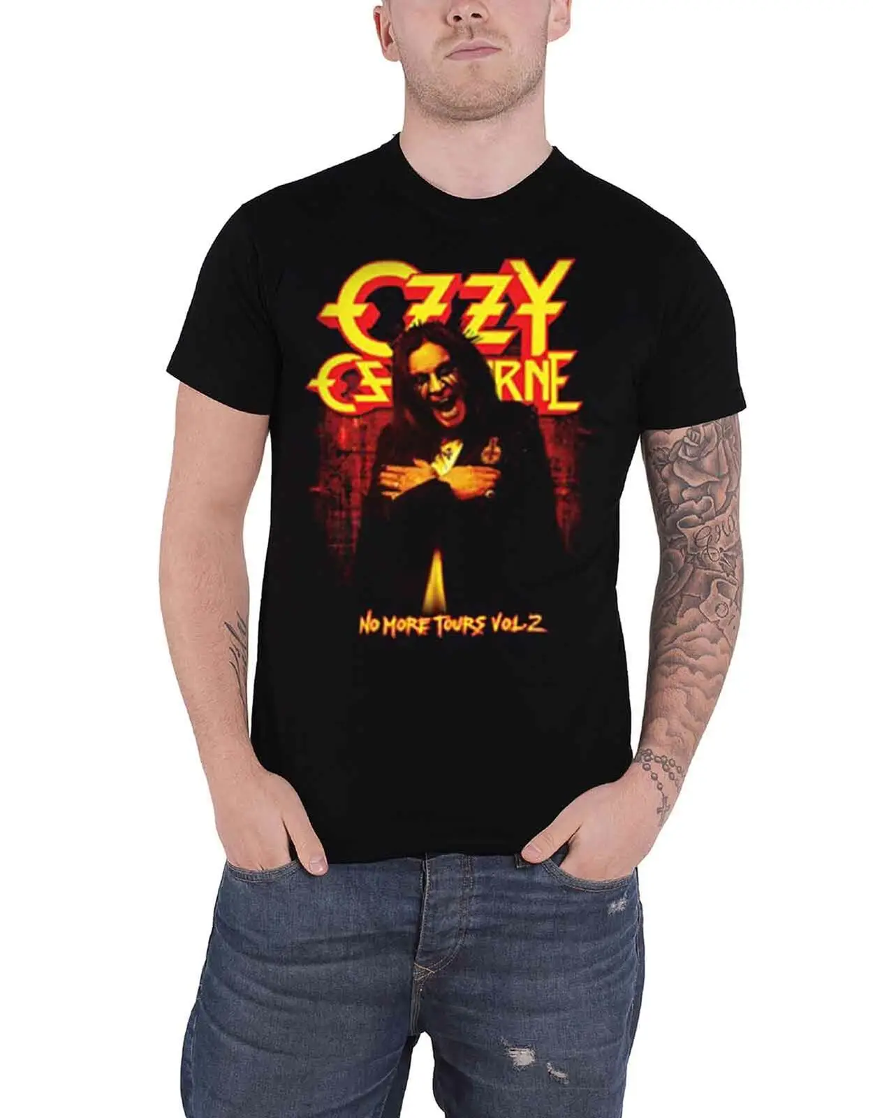 Мужская черная футболка Ozzy osосвен с логотипом No More tour Vol 2 2019|Мужские футболки| |