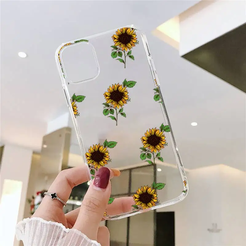 

sunflower Flame flower angel Phone Case Transparent for iPhone 11 12 mini pro XS MAX 8 7 6 6S Plus X 5S SE XR 2020