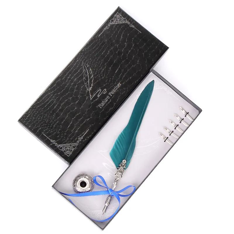 Европейская цветная длинная перьевая ручка Подарочная коробка на день рождения