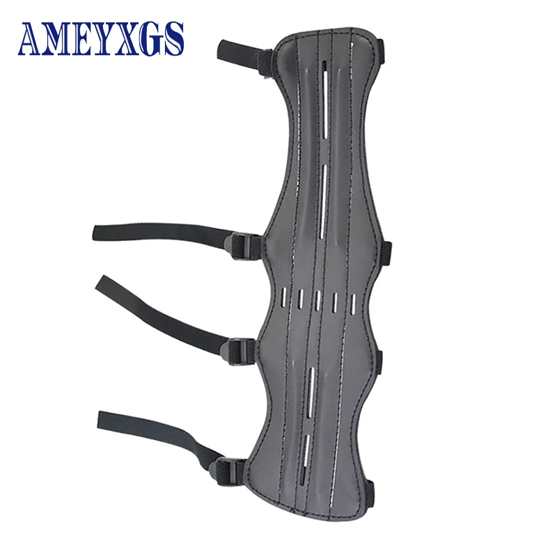 

1pc Archery Arm Guard Adjustable Leather Four-Belt Protection for Traditional Hunting Recurve Bow Shooting Training Protector