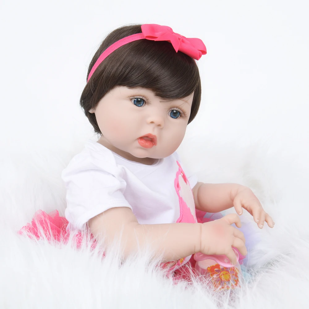 22 дюйма 55 см Реалистичная мягкая силиконовая Детская кукла милый мед