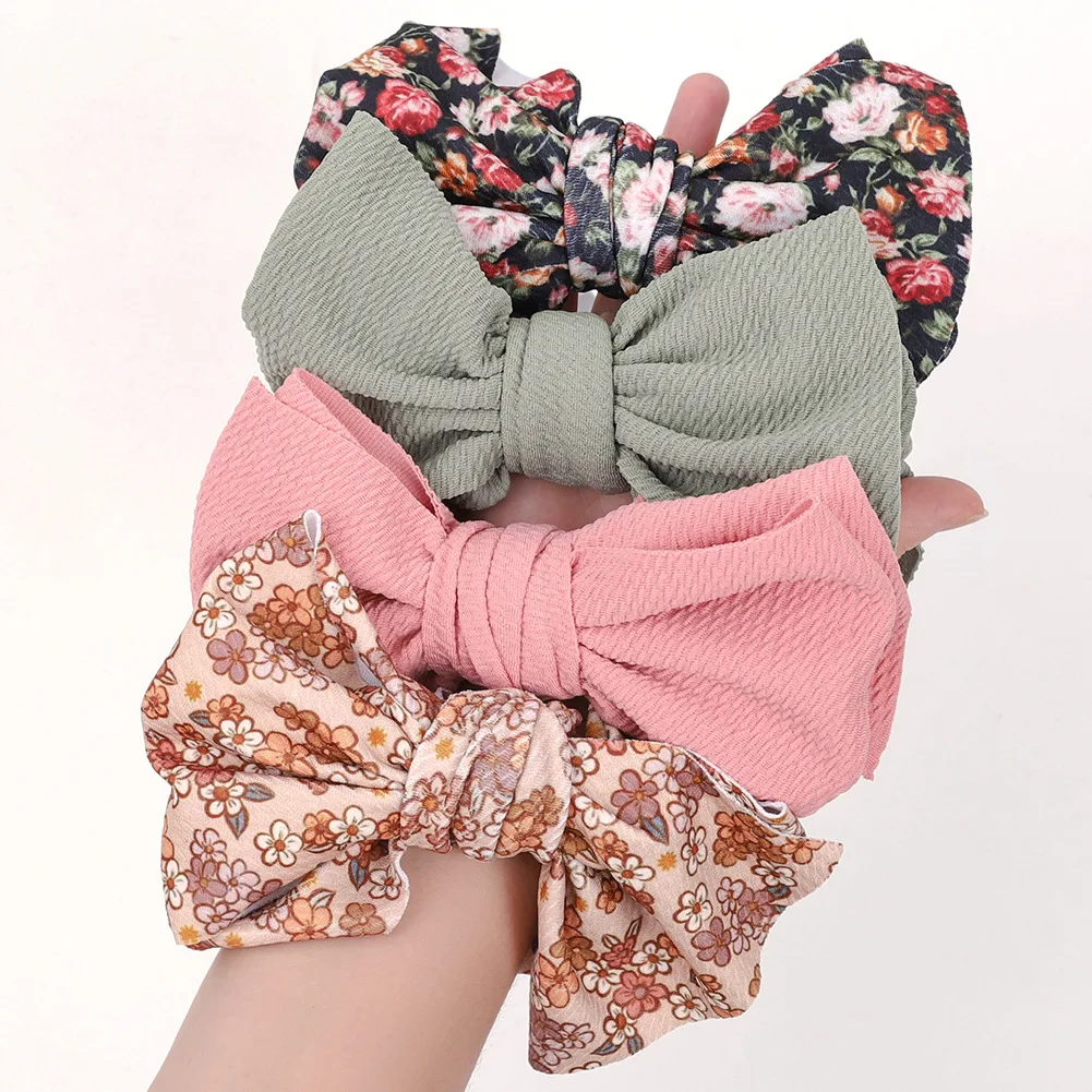 

1PCS New Braid Nylon Bow Headbands,Cable Knit Solid Wide Nylon Headbands Turban, Baby Girls Head Wrap Hair Accessories 35 Colors