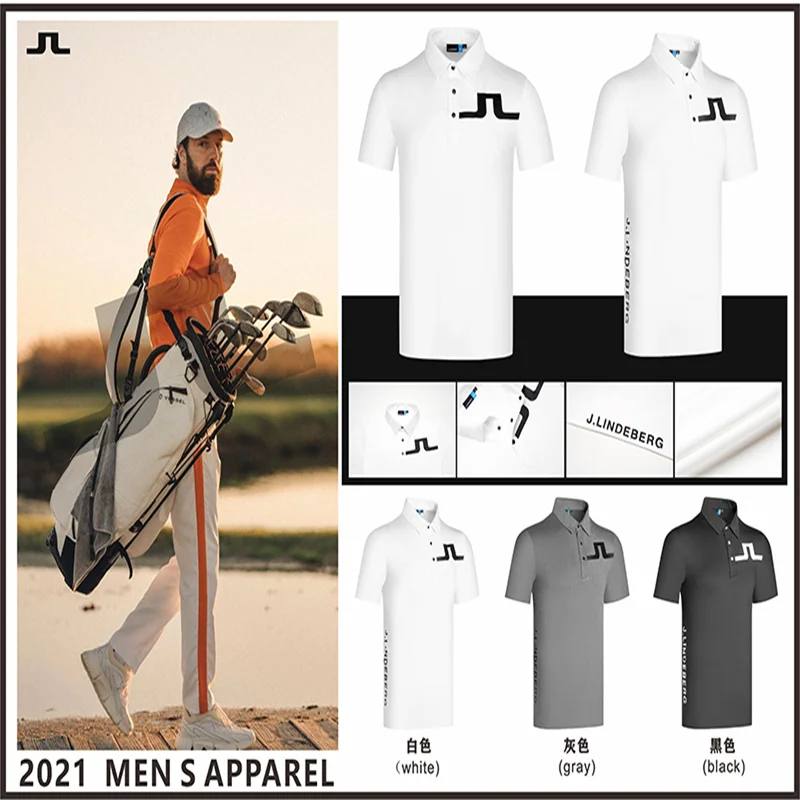 

New high quality golf men's jerseys solid color 3-color quick dry easy iron polo shirt