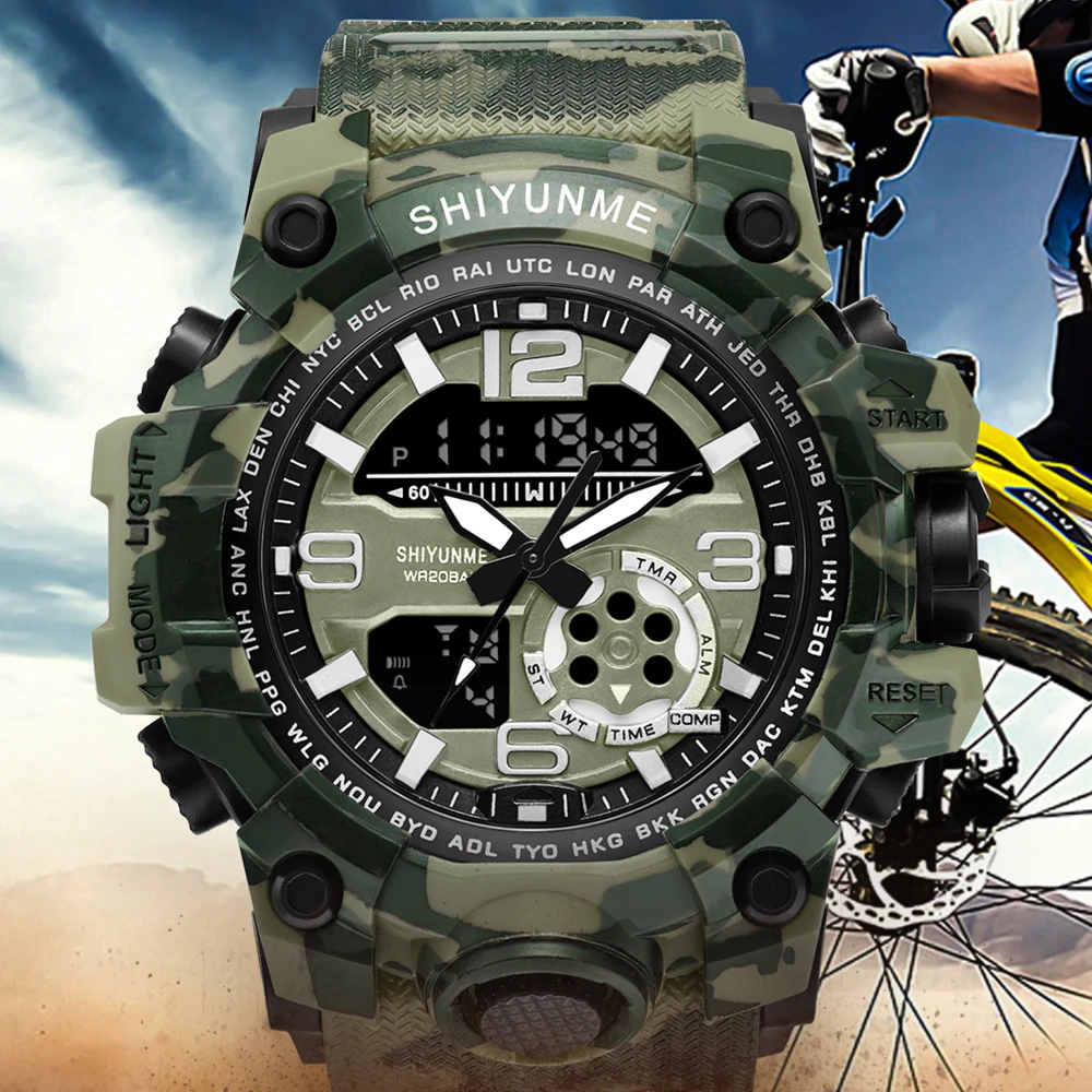 

SHIYUNME Fashion Multifunction Sports Watch LED Digital Watches for Men Date Calendar Week Alarm Strap Wristwatch Reloj Hombre