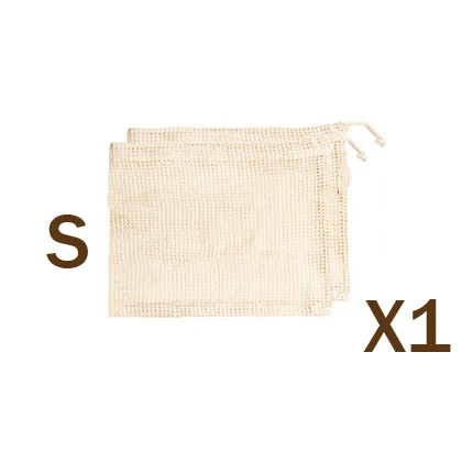 S-19x25 cm 1 шт Многоразовые Сумки хозяйственная Сумка многоразовые овощи сетчатый мешок из хлопка производят сумки эко кухня фрукты сумка для овощей шнурок - Цвет: S-19x25 cm