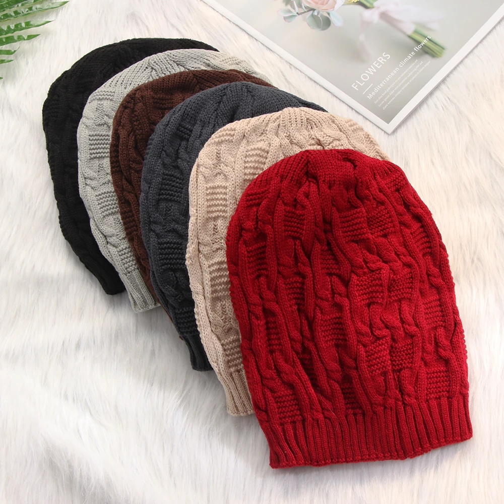 1 шт. осенне зимняя теплая вязаная шапка большого размера унисекс для скейтборда