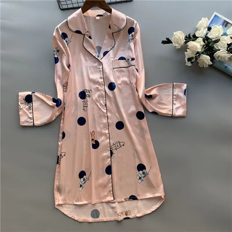 Женское шелковое атласное белье Smmoloa ночная одежда банный халат для весны и лета |