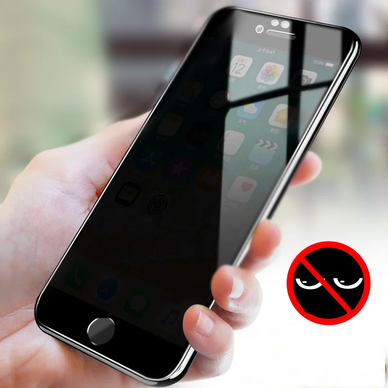 Антишпионское закаленное стекло для iPhone 6 6S 7 8 Plus X Защитное сохранения личной