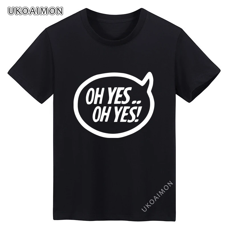 Хлопковая футболка унисекс с надписью OH YES на День Дурака | Мужская одежда