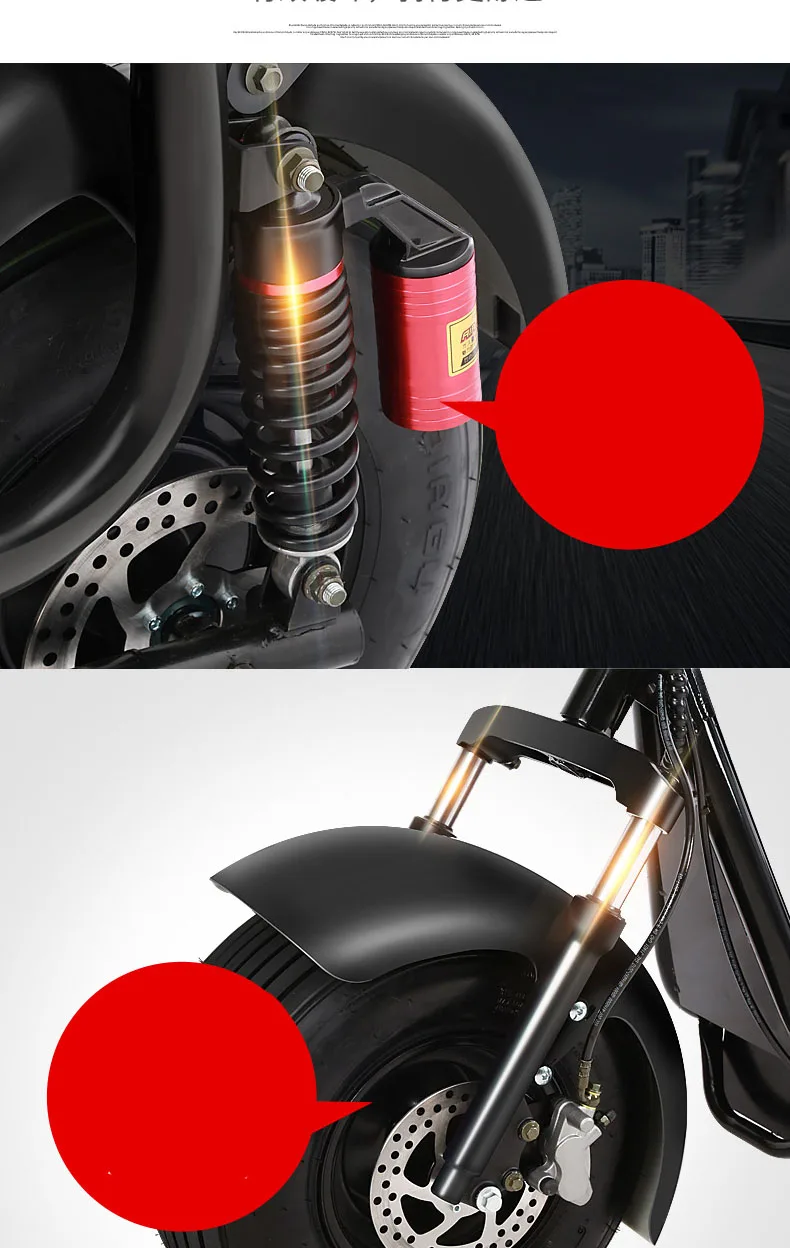 Citycoco Электрический скутер для взрослых 1200 Вт с толстыми покрышками 72V 20AH Scrooser по бездорожью с большими шинами два колеса 18*9,5 дюймов городской Электрический скутер