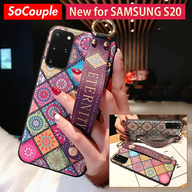 Чехол SoCouple с ремешком на запястье для Samsung S20 Plus A50 70 51 71 52 72 10 30s 21s Note plus S21 Ультра