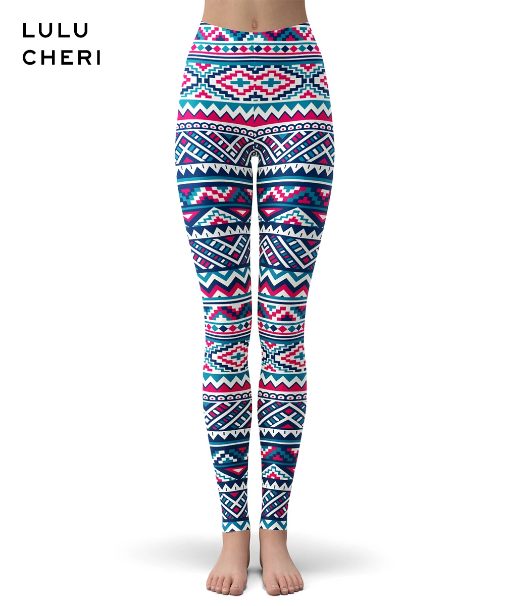 Ethnic Leggings Инди фолк печатных Леггинсы для женщин девушек ацтеков этнические щеткой бабочки Мягкие Брюки Мода размера плюс эластичные фитнес тонкие леггинсы - Цвет: Ethnic Leggings
