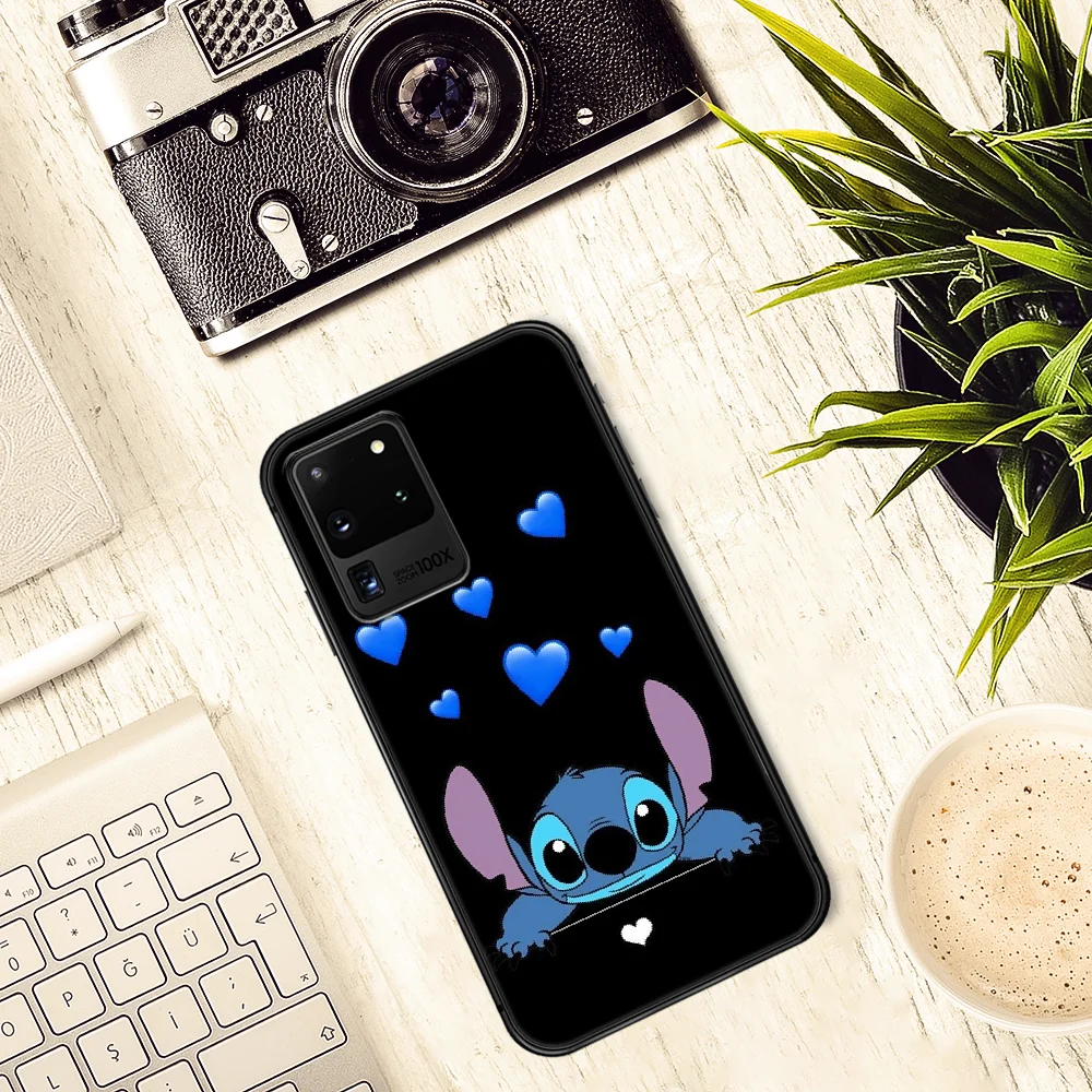 

Cartoon cute Stitch Phone Case Cover Hull For Samsung Galaxy S 7 8 9 10 e 20 FE edge uitra plus Note 9 10 20 black Waterproof