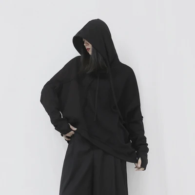 Черная Толстовка на шнурке модная новинка 2020 зимний нестандартный