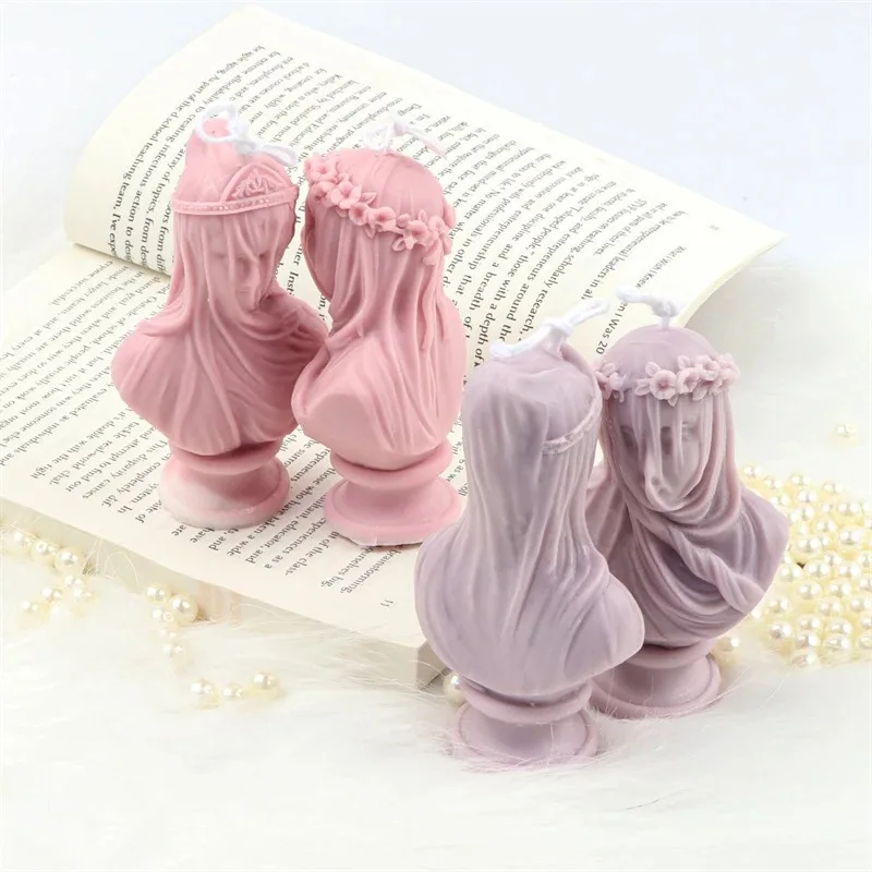 

Masked Girls Silicone Candle Mold for DIY Handmade Aromatherapy Candle Plaster Ornaments Soap Mould Handicrafts Making Tool