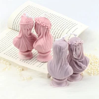 masked girls silicone candle mold for diy handmade aromatherapy candle plaster ornaments soap mould handicrafts making tool