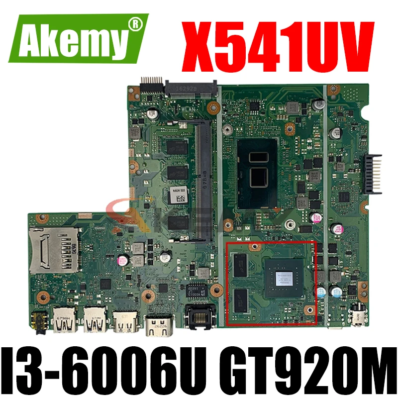 

Akemy X541UV Laptop motherboard for ASUS VivoBook A541UV X541U original mainboard 4GB-RAM I3-6006U GT920M (Pin interface))