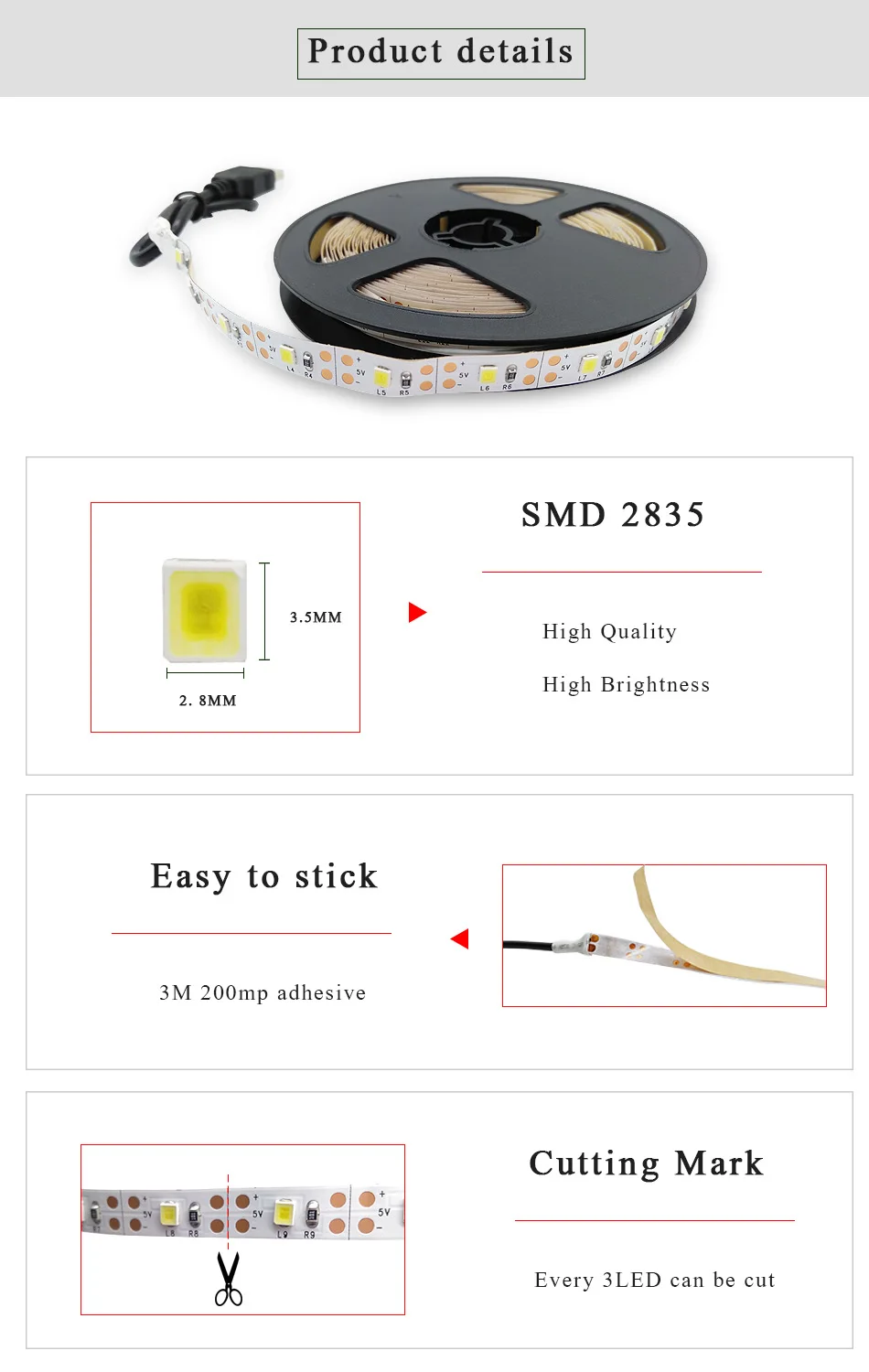 USB Светодиодные ленты 5050 RGB съемный светодиодный ТВ фонового освещения 50 см 1 м 2 м 3 м 4 м 5 M DIY Гибкие светодиодный свет