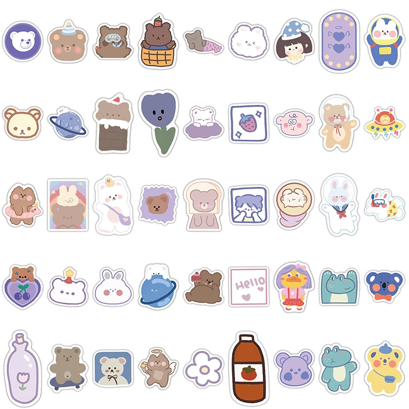 

90PCS Cartoons Little Bear Graffiti Stickers Fridge Guitar Laptop Motorcycle Luggage Skateboard Joke Waterproof Decal Kid Toys