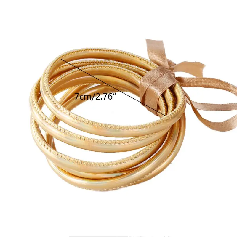 

5Pc Bohemia Glitter Jelly Bangle Bracelet Set Bowtie PU Leather Hoop Bracelets Powder Lining Fashion Jewelry Lightweight