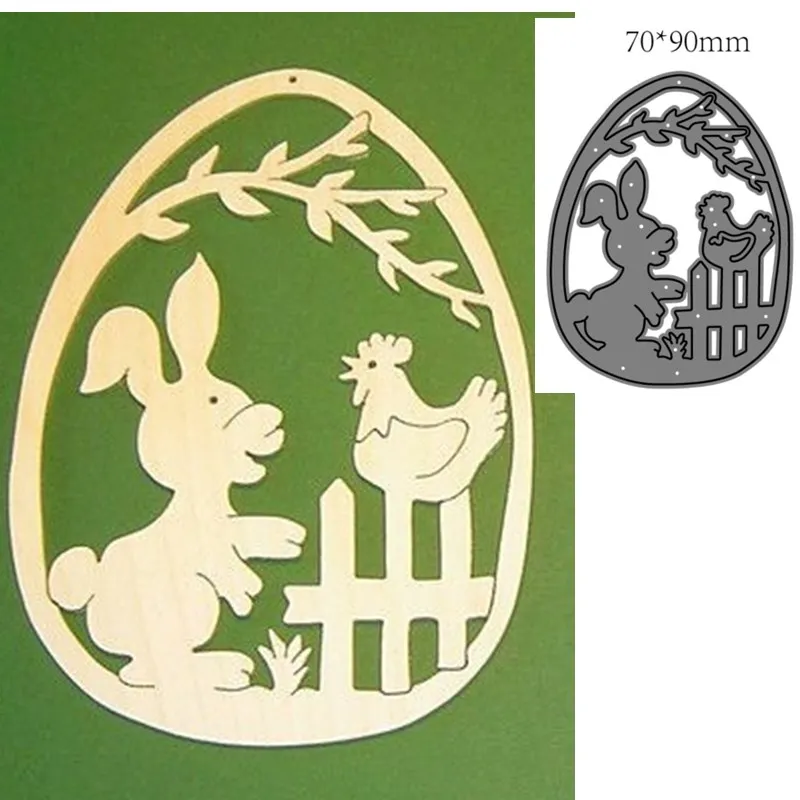 Металлический Трафаретный вырубной штамп с плесень рисунком зайчика и цыплёнок