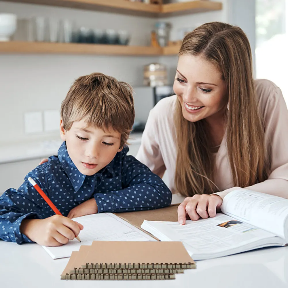 

5 Pcs 1 Set Notebooks Creative Manuscripts Schedule Notebooks (Light Brown)