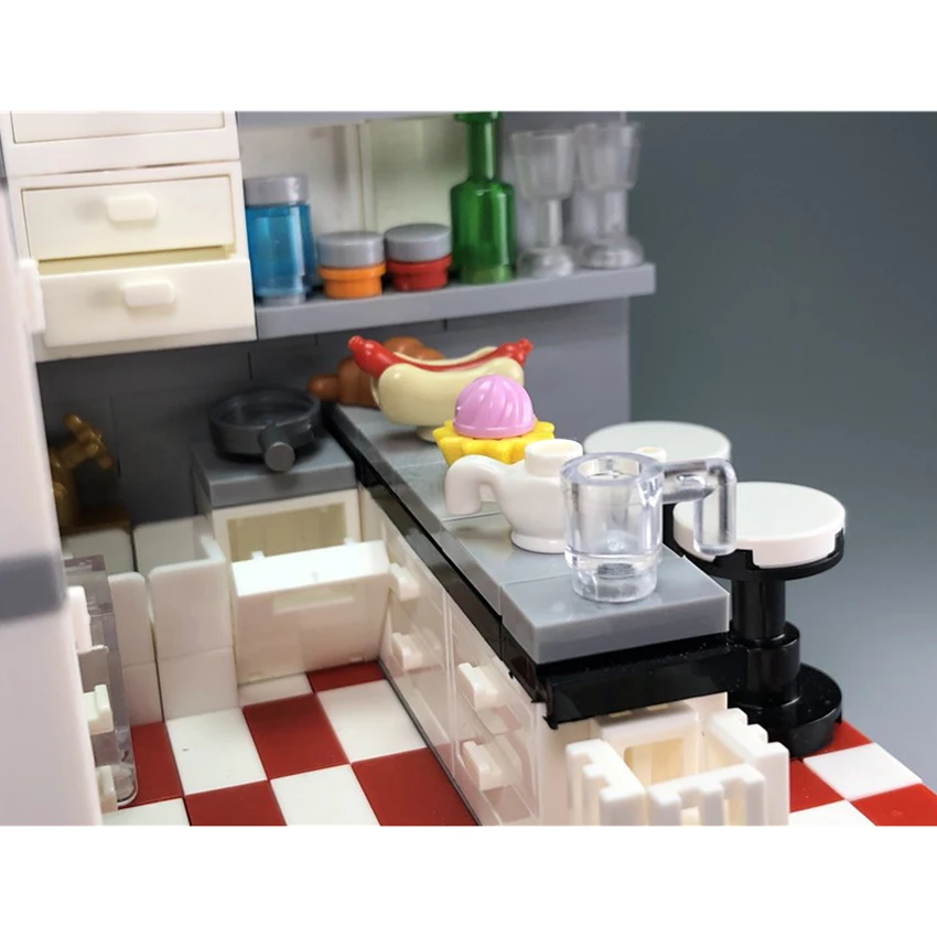 292 шт. совместимые с брендами City MOC кухонные строительные блоки фигурки для дома