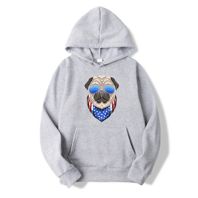 

Men's Hoodie Fun Cartoon Dog Hoodie Plus Fleece Hip Hop Hooded Sweatshirt