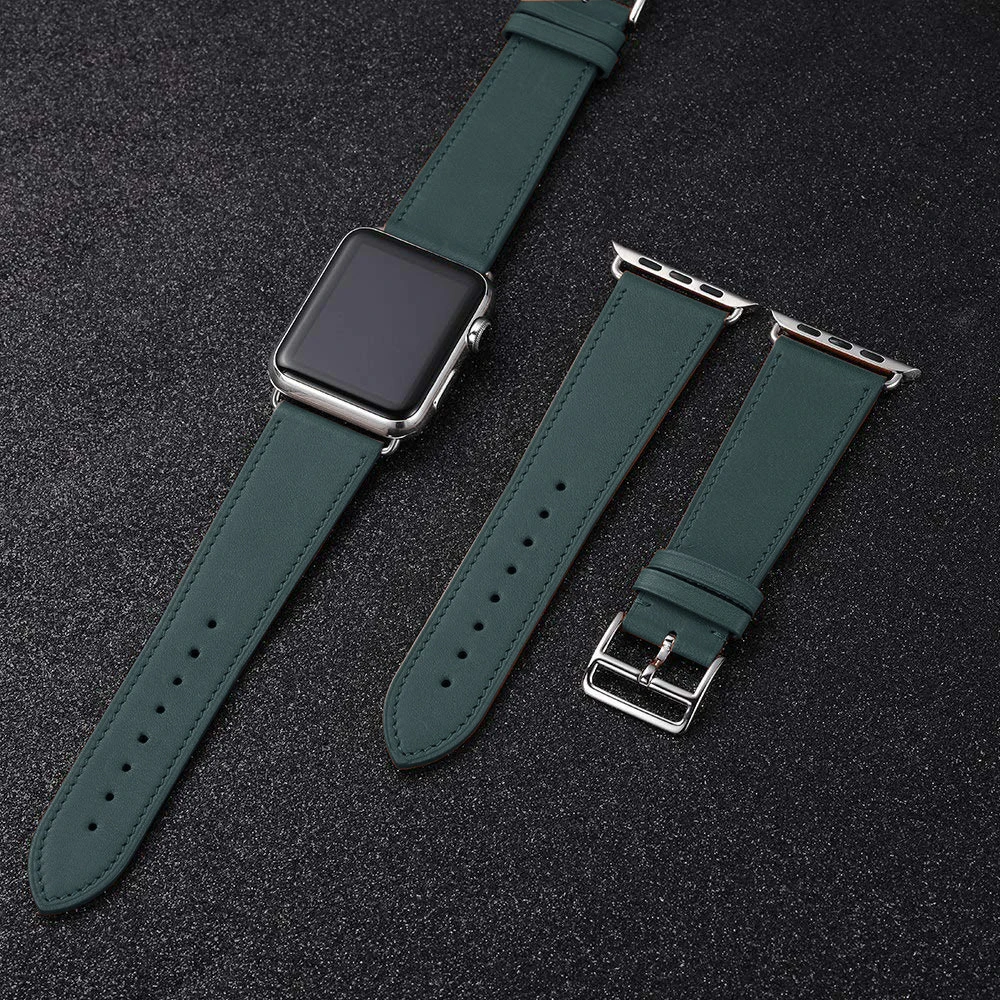 

High quality Leather loop Band for iWatch 40mm 44mm Sports Strap Tour band for Apple watch 42mm 38mm Series 2 3 4 5 6 SE strap