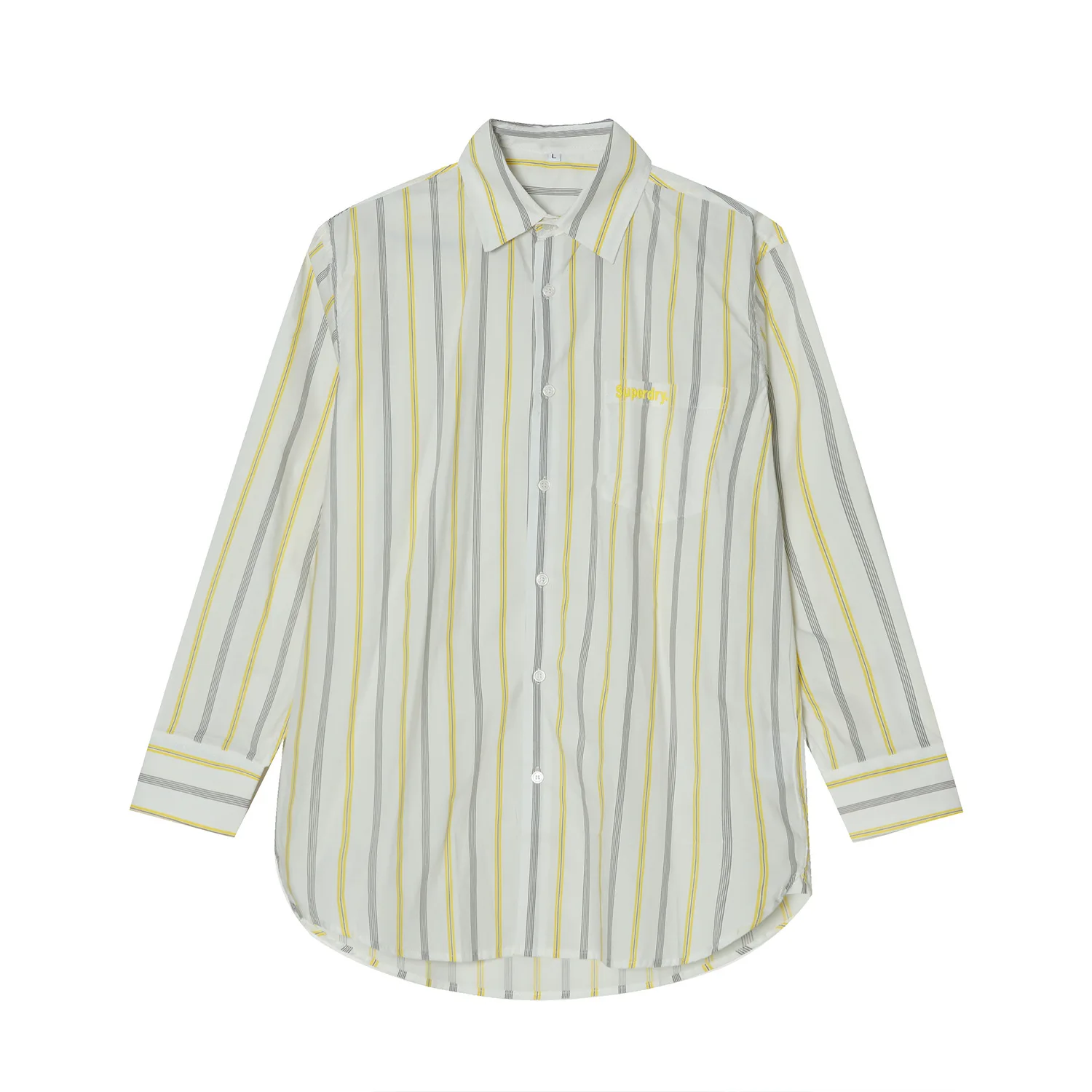 

MTL men | 2021 spring new striped casual shirt men's Korean loose letter trend Long Sleeve Shirt