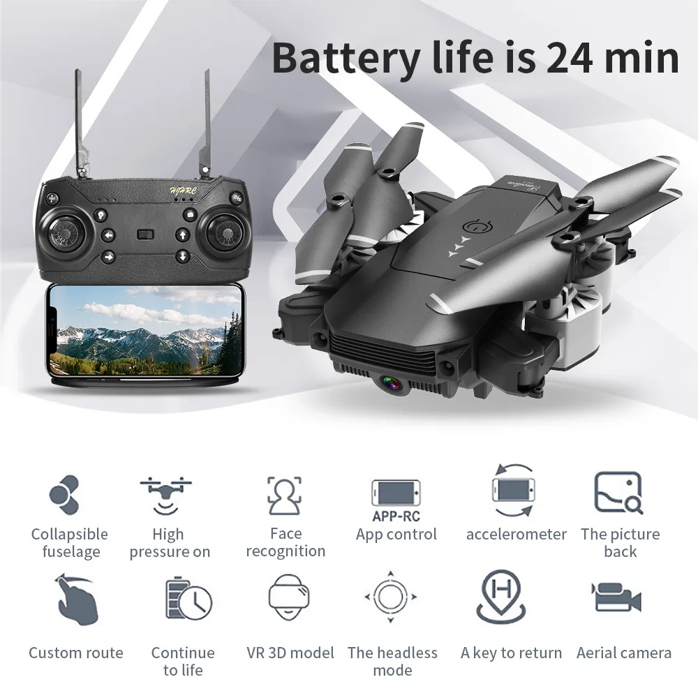 Широкоугольный Дрон HJ28 RC 4K FPV большой складной Квадрокоптер с режимом удержания