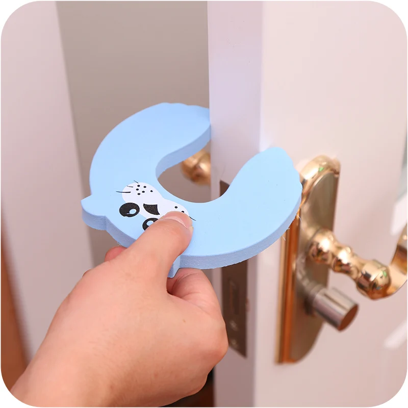 10pcs/ lot) Child safety cartoon door card door stop doors safety products transparent bag softcover YYT198