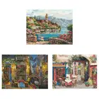 Город у озера шаблоны считает 11CT 14CT 18CT наборы для вышивки крестиком DIY китайские наборы для вышивки крестиком