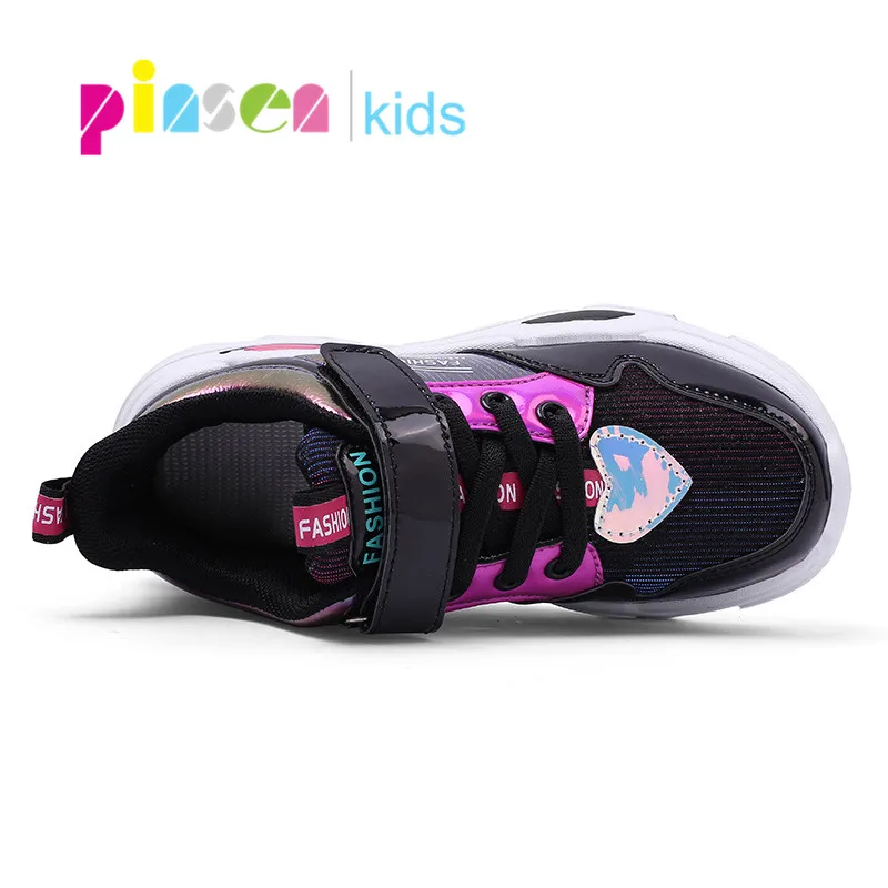 Осень 2019 детские кроссовки PINSEN обувь для девочек детская спортивная блестящая