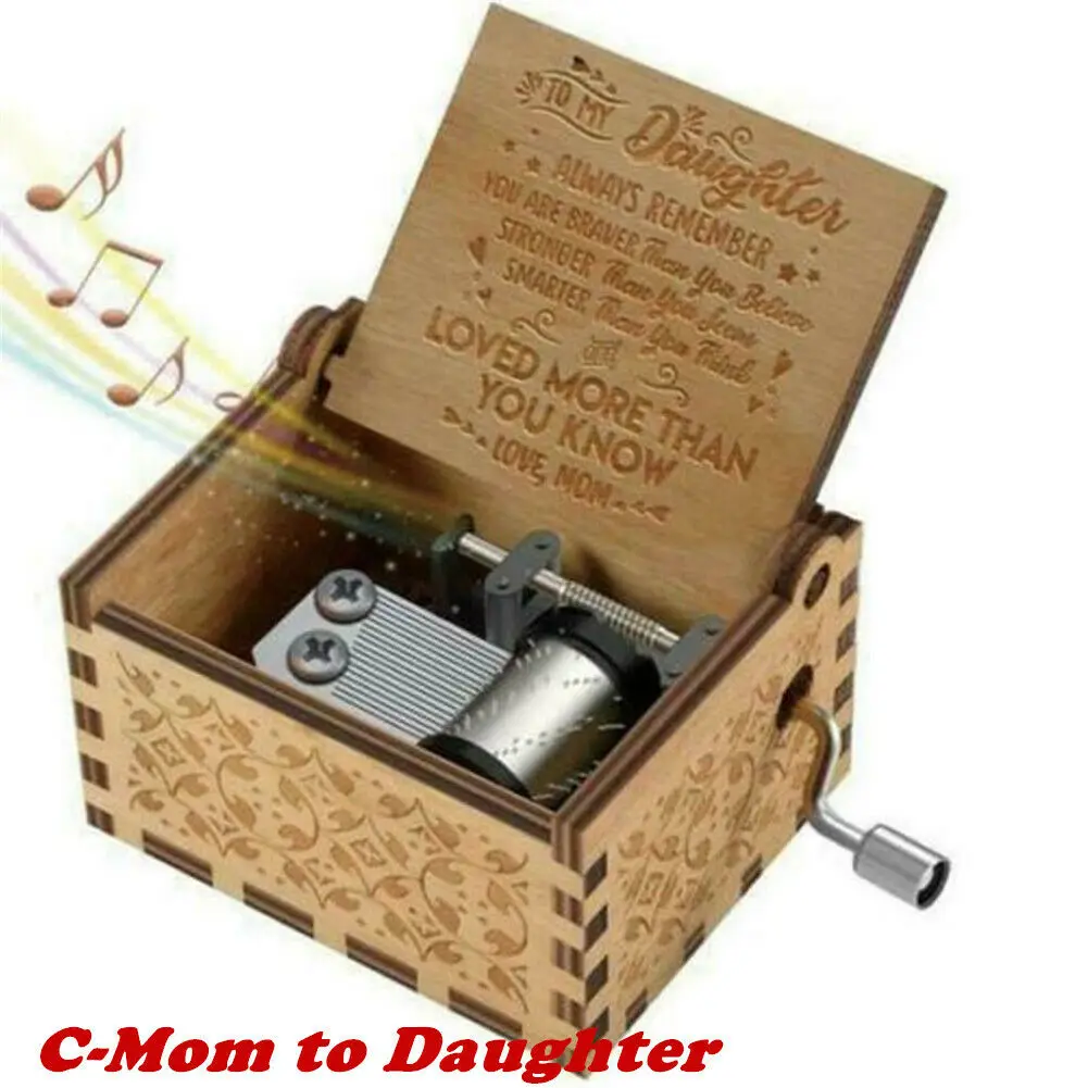 

Деревянная музыкальная шкатулка мама папа дочь-You Are My Sunshine игрушка с гравировкой детский подарок