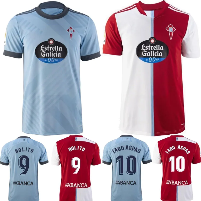 

21 22 RC Celta de Vigo soccer jerseys home IAGO ASPAS 2021 2022 NOLITO F.BELTRAN HUGO MALLO SOLARI S. MINA football shirt