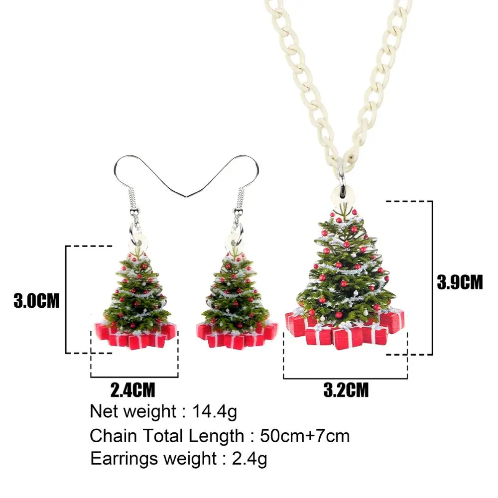 Bonsny Акриловая Рождественская елка Подарочная коробка набор ювелирных изделий