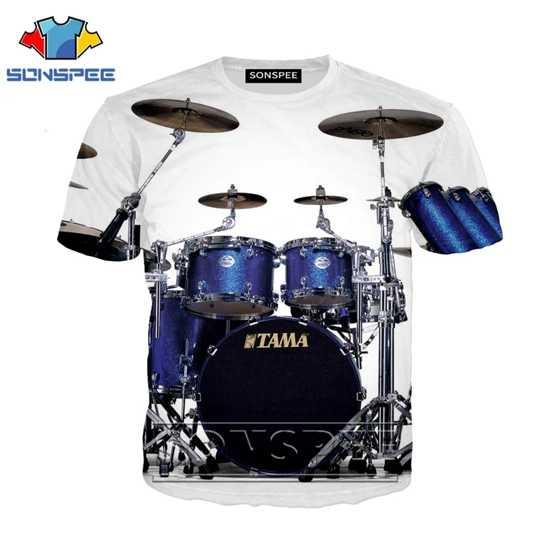 Anime 3d print funny music t shirt Men Women fashion t-shirt drum set sexy kids Harajuku top tee Funny shirts homme tshirt A48 - Цвет: 17