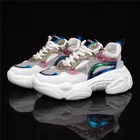 Кроссовки женские износостойкие на толстой подошве, брендовые ажурные кеды на шнуровке, молодежная модная обувь